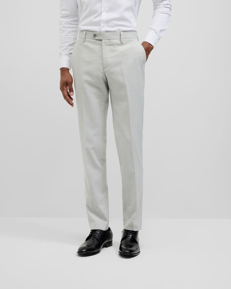 Prince of Wales Check Tailored Suit Pant, Grey Check, hi-res